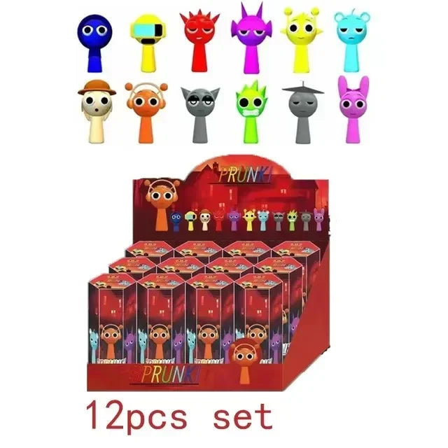 Sonny Angel Sprunki Plush Blind Box Figures Toy Tabletops Decorations Cartoon Kids Handmade Mini Dolls Mystery Christmas Gifts