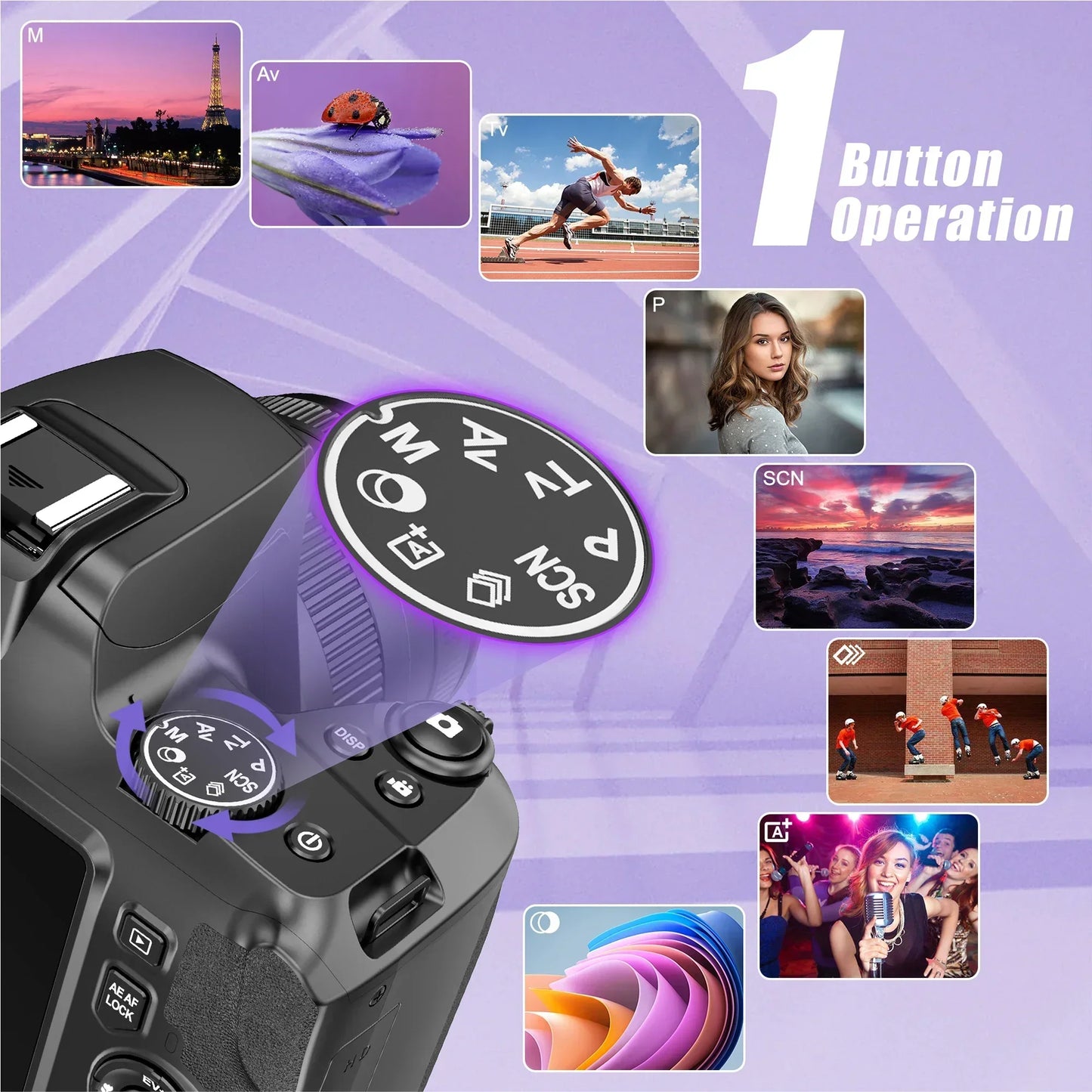 40X Digital Zoom Cameras for Photography 4K Optical Vlog Camera for YouTube with Flash 64MP WiFi Livestream Webcam Video Camera