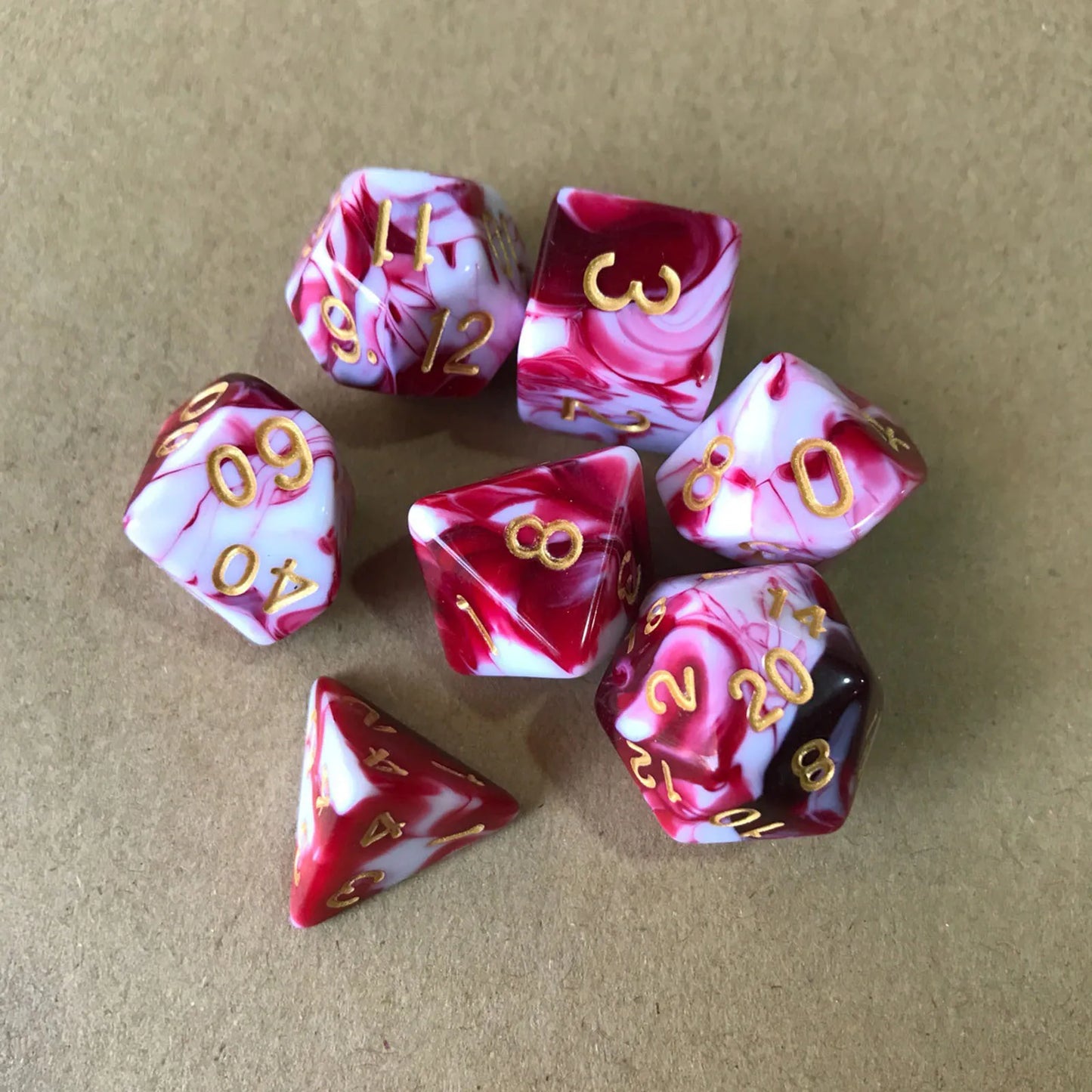 7/10Pcs Double-Colors Polyhedral Dices with Pouch Set D4, D6, D8, D12,D20, D10 for Board Game Role Playing Game Party