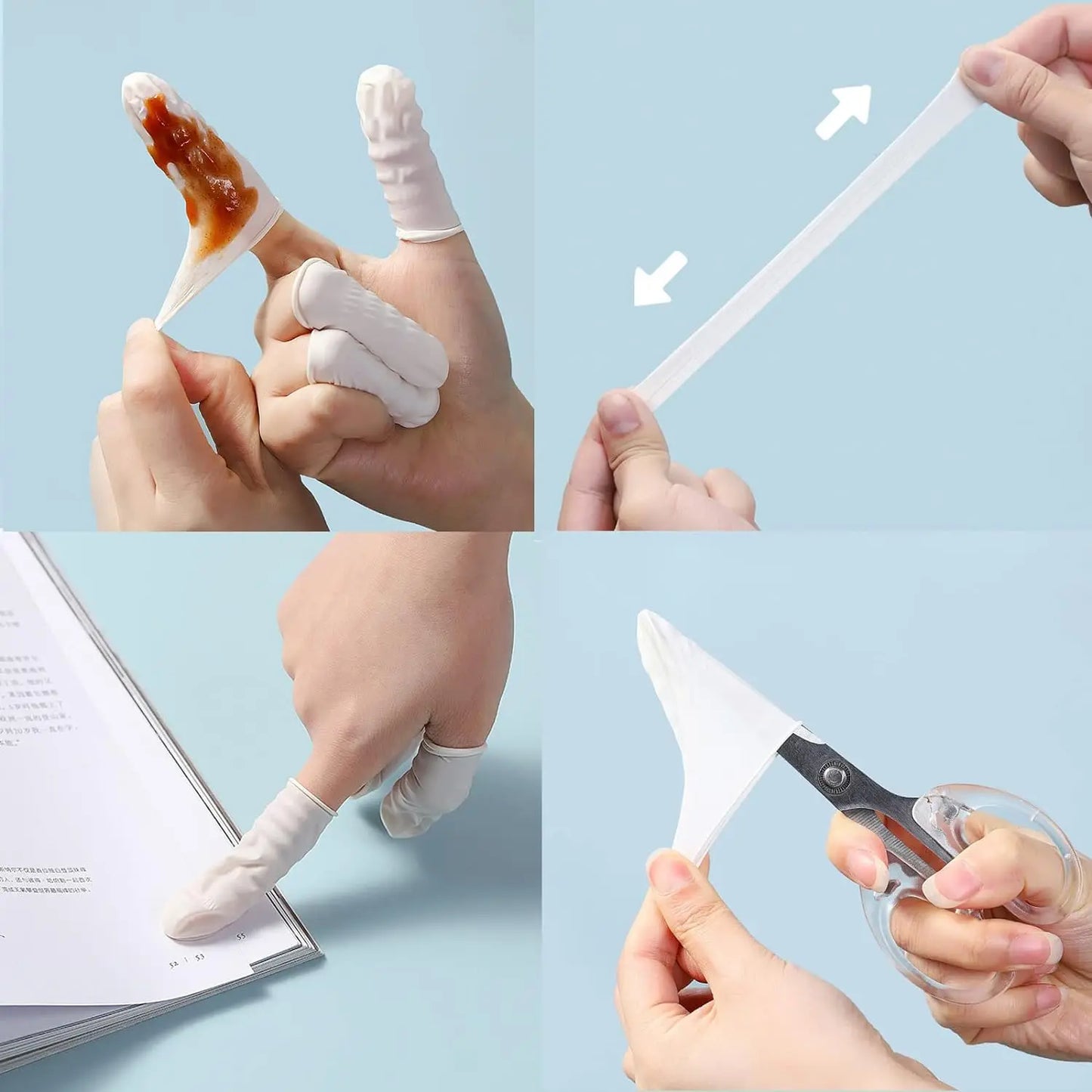 100Pcs Disposable Finger Cover Non-slip Latex Medium Fingertips Protector Gloves Non-toxic Anti-static Tool for Workplace Safety