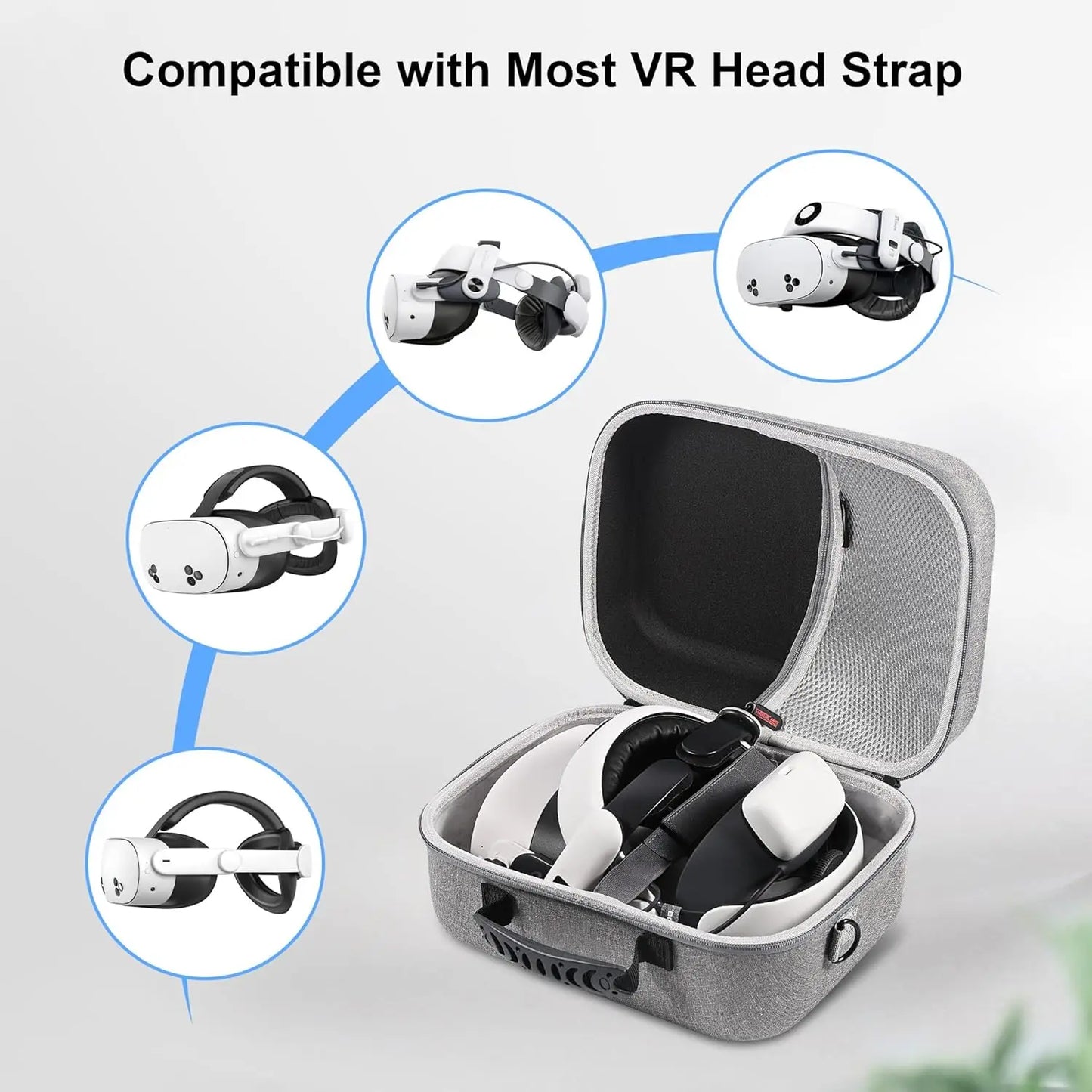 Large Carrying Case for Meta Quest 3S, Upgraded Hard Travel Case Compatible with BOBOVR S3 Pro/Kiwi Design Battery Head Strap