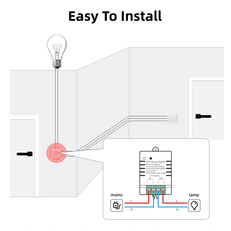 30A Tuya WiFi Smart Switch High-Power DIY Breaker Remote Controller Smart Home Support Alexa Google Home Yandex Alice