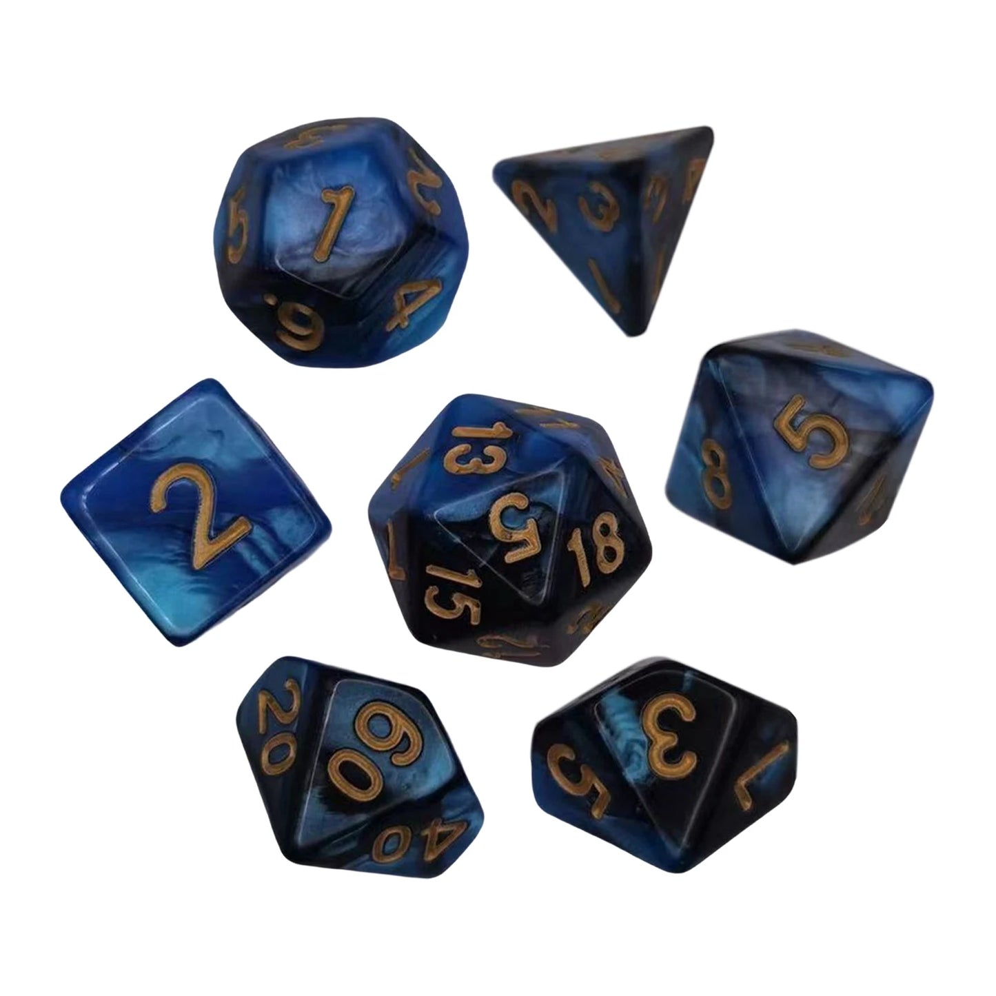 7/10Pcs Double-Colors Polyhedral Dices with Pouch Set D4, D6, D8, D12,D20, D10 for Board Game Role Playing Game Party