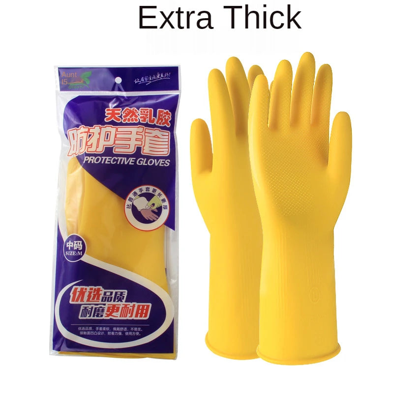 Thicken Beef Tendon Rubber Handcoat Latex Wear-resistant Washing Dishes Housework Washing Clothes Washing Car Waterproof Gloves