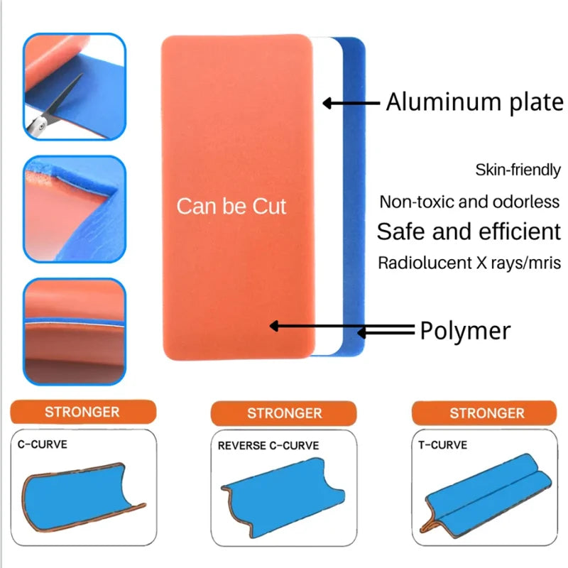 Medical Polymer Plasticity Sam Foam Covered First Aid Aluminum Roll Splint For Wrist Hand Leg Foot Elbow Fracture