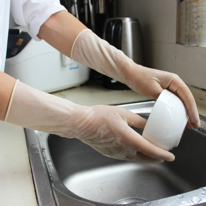 Dishwashing Cleaning Oil Resistance Acid and Alkali Resistant Durable Rubber Kitchen Clean Tools Latex Gloves
