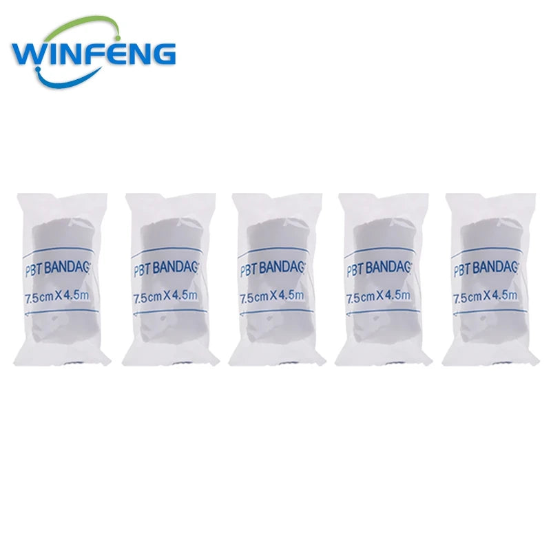 5Pcs Emergency PBT Elastic Bandages Medical Gauze First Aid Kit for Home Care Wound Dressing Nursing Survival Supplies