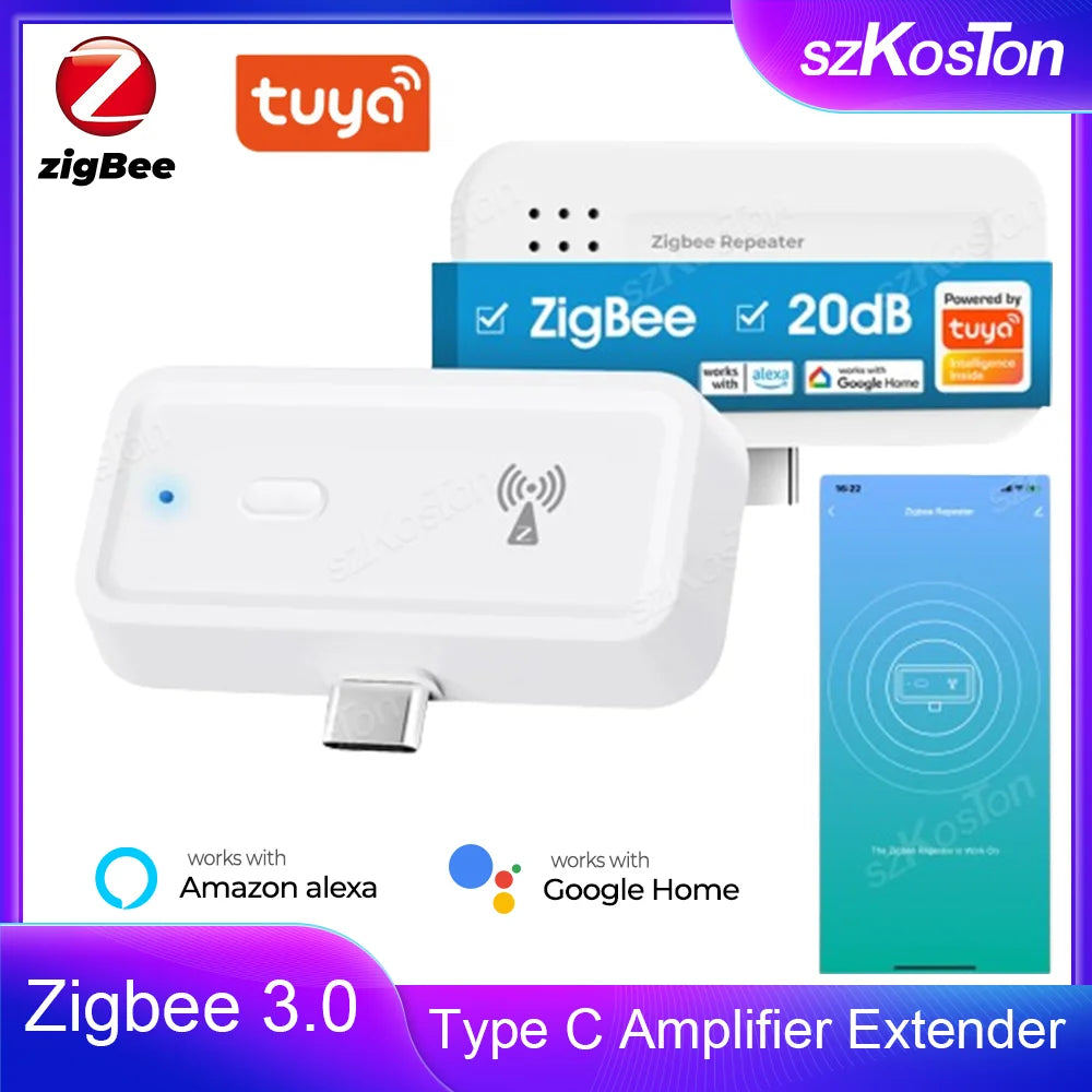 Tuya Smart Home Zigbee Repeater Signal Type C Amplifier Extender Automation Devices Works with ZigBee Gateway Hub Smart Life APP