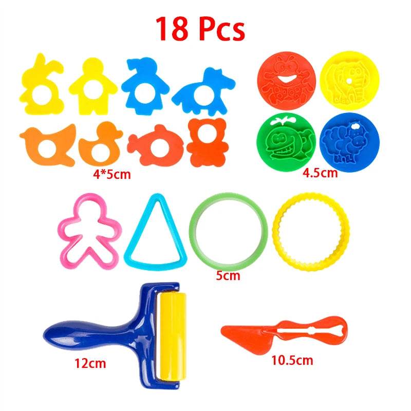 Children Dough Tool Set 3D Plastic Mold And Dough Clay Knife Mold Boys And Girls DIY Toy Cutting Roller And Game Accessories
