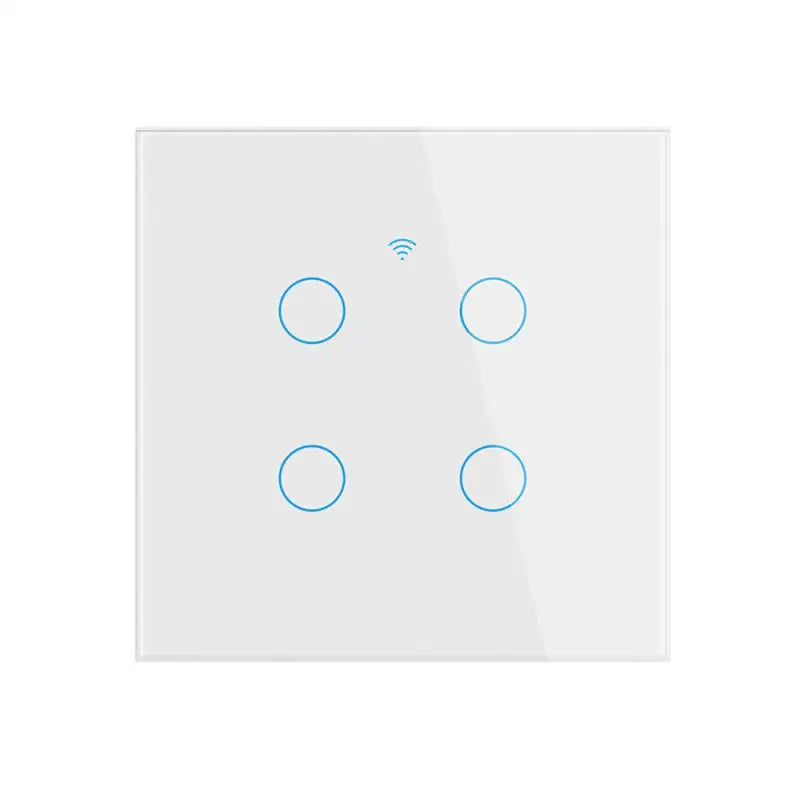 1/2/3/4gang TUYA EU WiFi Smart Touch Switch Neutral Wire/No Neutral Wire Required Wall Touch Switch Work With Alexa Google Home