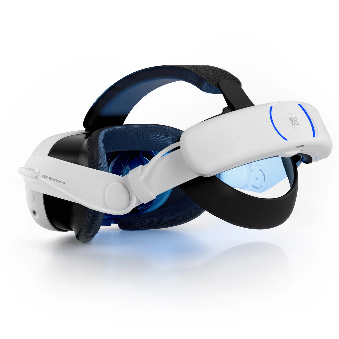 BINBOK VR Head Strap for Oculus/Meta Quest 3/3S with Rechargeable Battery 8000mAh Ergonomic Design HighDensity Memory Foam Strap