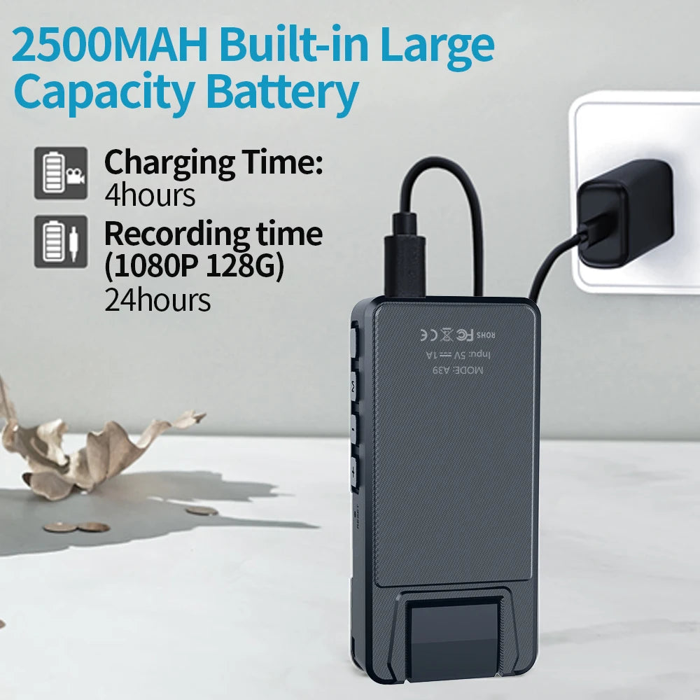 Telele A39 Small Camcorder Body Cam Outdoor Sports Video Recorder Mini Digital Camera 1080P HD Screen Night Vision