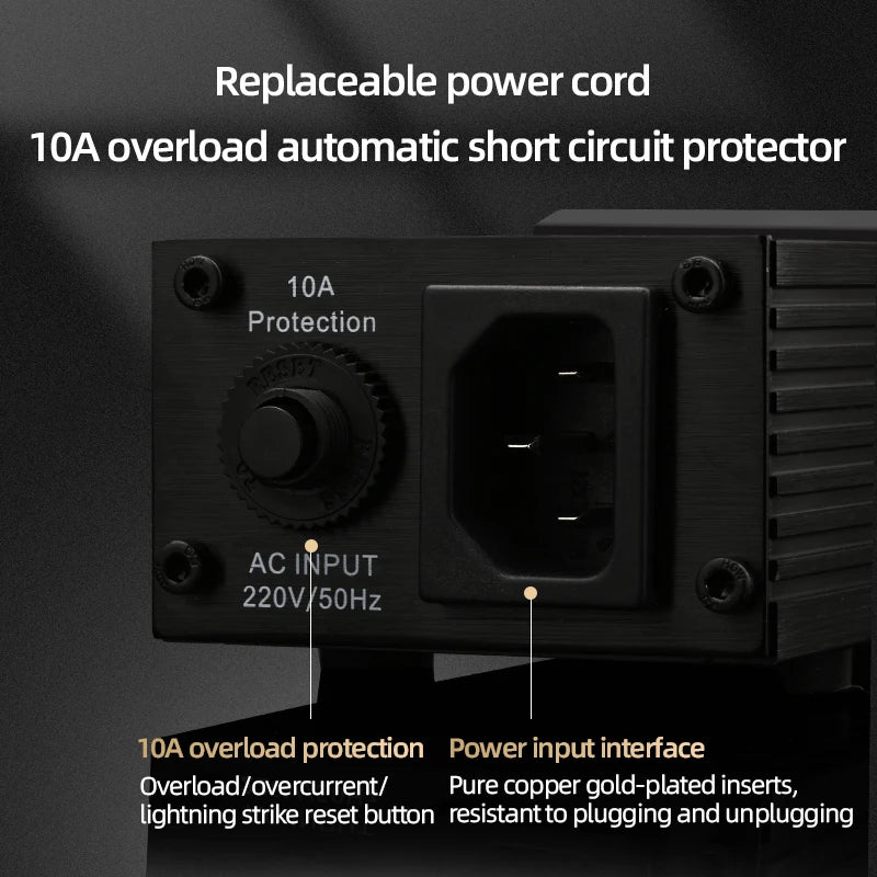 ATAUDIO Hi-end HiFi Audio Power Filter Aluminum Alloy Noise Reduction US Plug / Universal AC Power Socket Audio Purifier Outlet