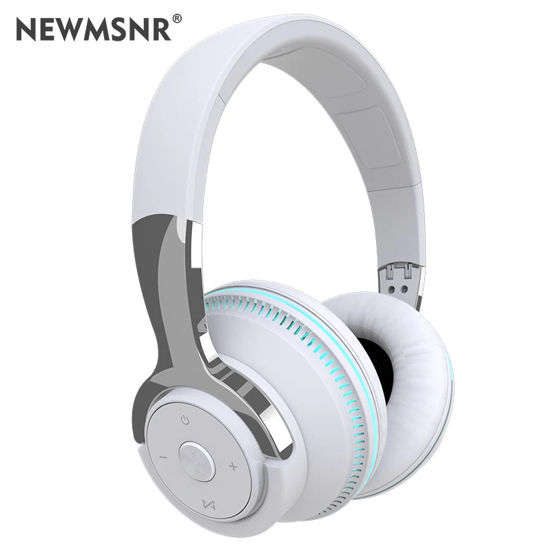 #Bluetooth Headphones Head-mounted Noise Reduction Wireless Headset for Phones PC Gaming Headsets Heavy Bass Colorful LED Lights