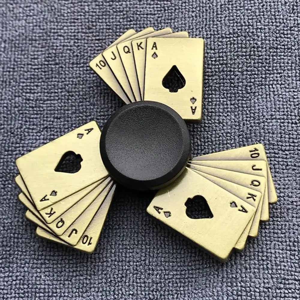 Brass Color Finger Spinner Office Desk Toys ADHD Anxiety Zinc Alloy Fidget Spinner Cool Funny Hand Spinning Adults Gift