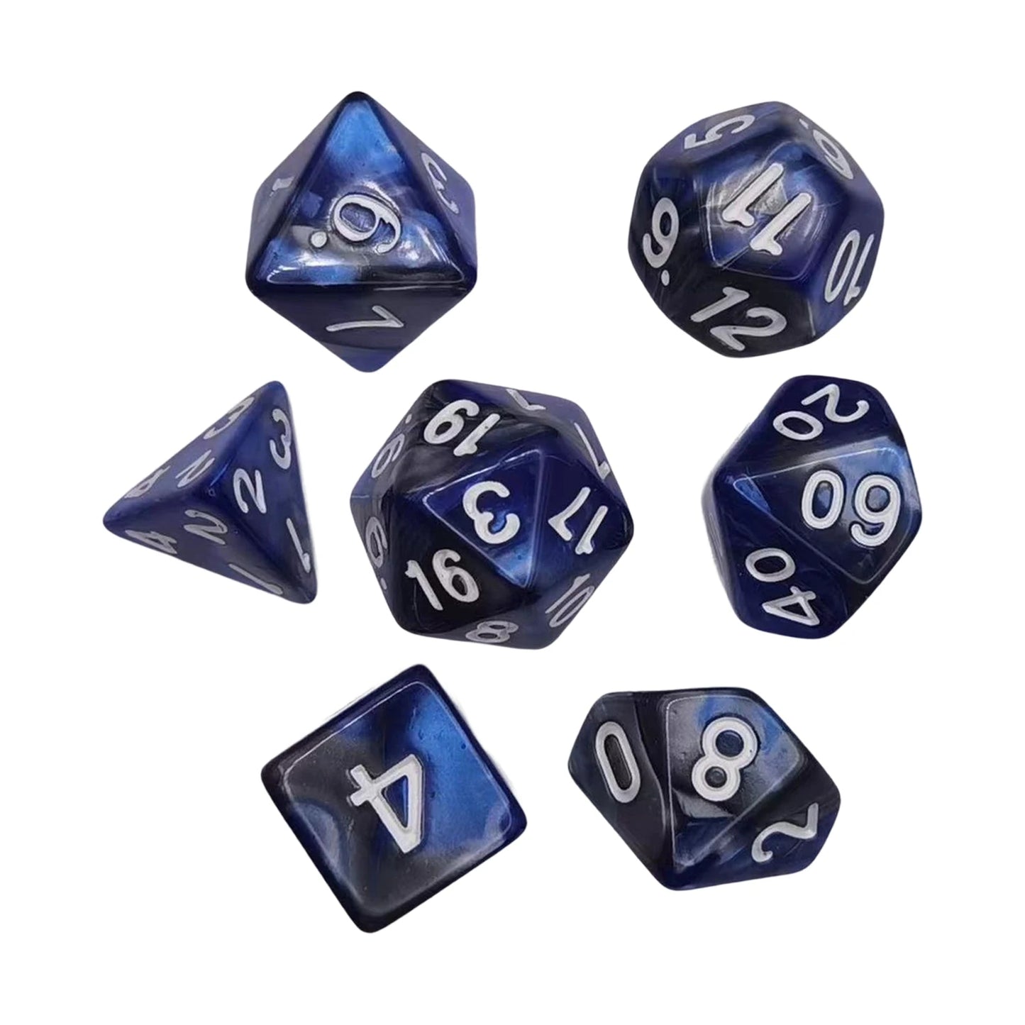 7/10Pcs Double-Colors Polyhedral Dices with Pouch Set D4, D6, D8, D12,D20, D10 for Board Game Role Playing Game Party