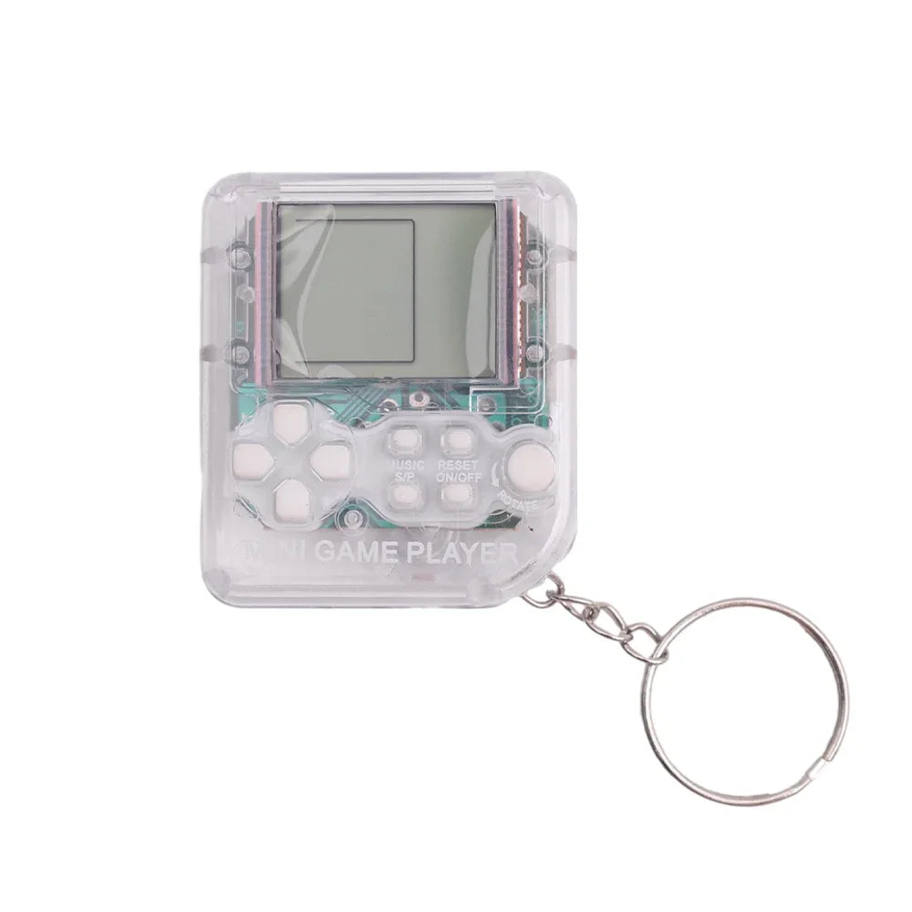 Mini Pocket Classic Game Machine Tiny Game Console Keychain Children Handheld Retro Game Players with Keyring Video Games