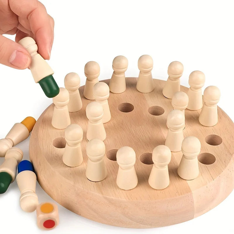 AIUAZA 1 set of wooden memory chess games, logic games, and brain teaser games, parent-child interaction toys, party toys