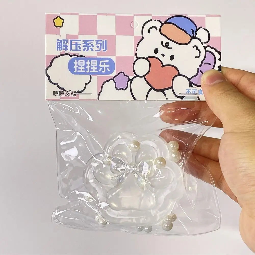 Cartoon Cat Claw Squeeze Pinching Transparent Toy Cute Cat Paw Slow Rebound Decompression Toy Kids Stress Release Vent Toy