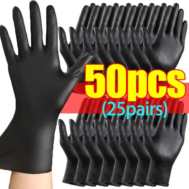 Black Nitrile PVC Gloves Strong Gloves Disposable for Housework Dish Washing Car Industry Gardening Pet Care Baking Cooking Tool