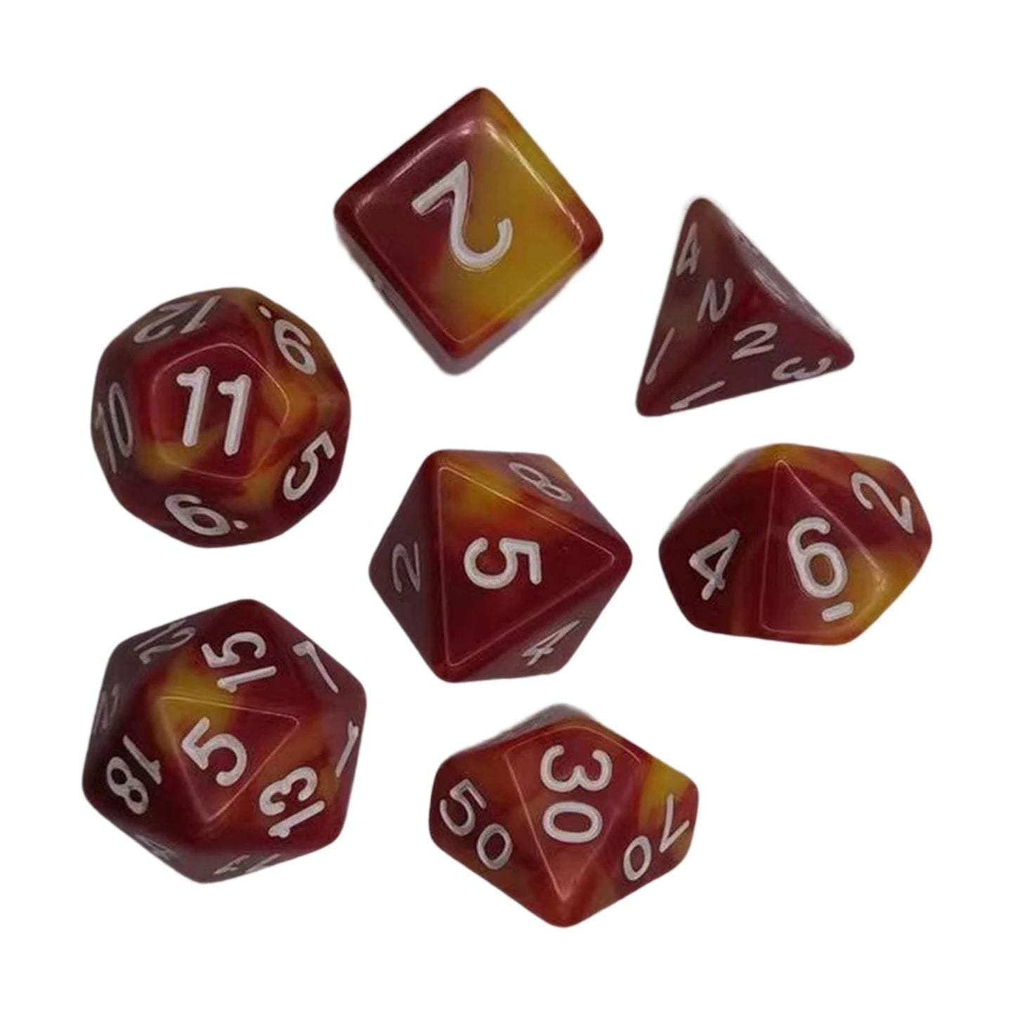 7/10Pcs Double-Colors Polyhedral Dices with Pouch Set D4, D6, D8, D12,D20, D10 for Board Game Role Playing Game Party