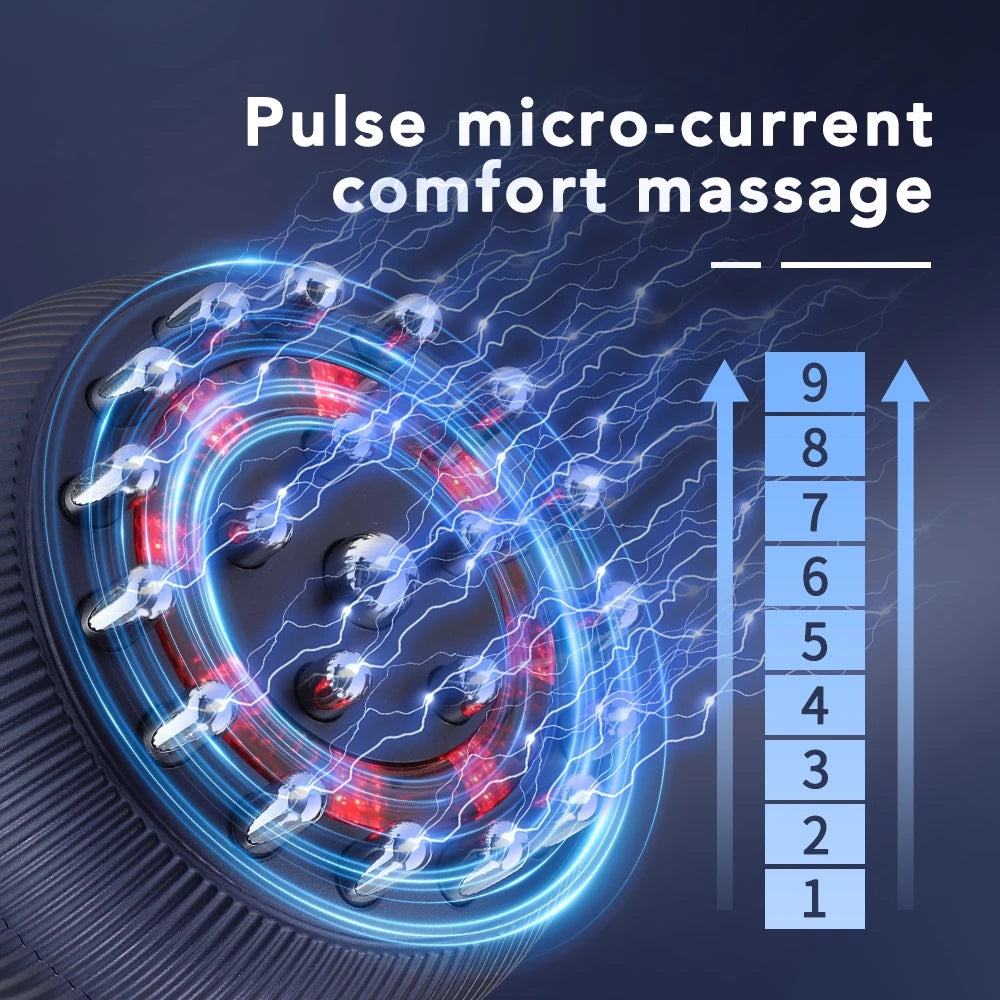 Electric Meridian Brush Body Massager 9 Gears Vibrate Gua Sha Microcurrent Hot Compress Scraping Lymphatic Drainage Machine