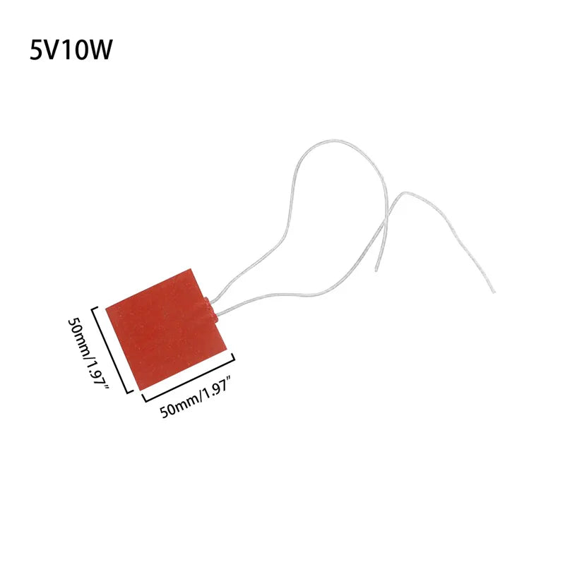 5V/12V/24V/220V 0.4W Silicone Heating Pad Rubber Heat Mat Waterproof Heated Bed Plate Flexible 3D Printer Pad Household Tool
