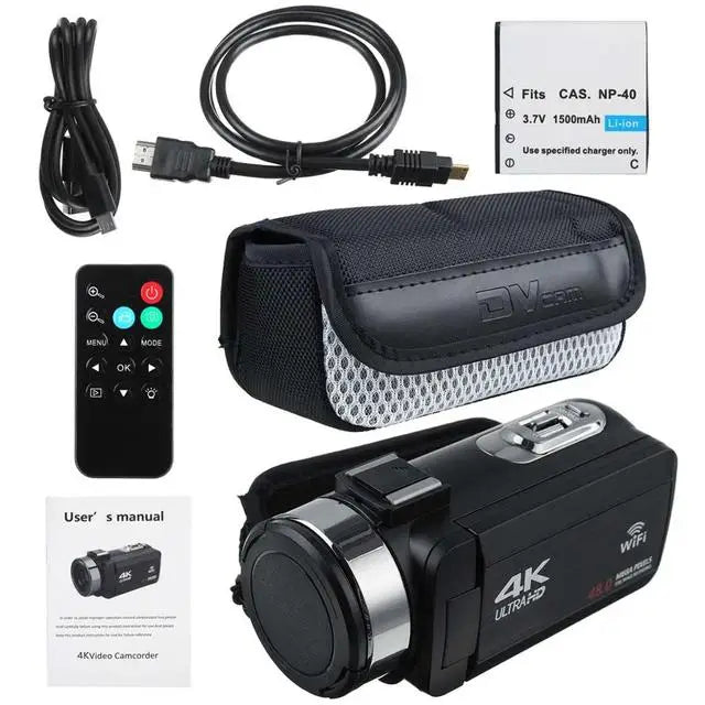 30MP 4K Ultra HD Video Camera WiFi DV Camcorder Digital Video Camera 270 Degree Rotation Touch Screen 16X Digital Zoom Camera