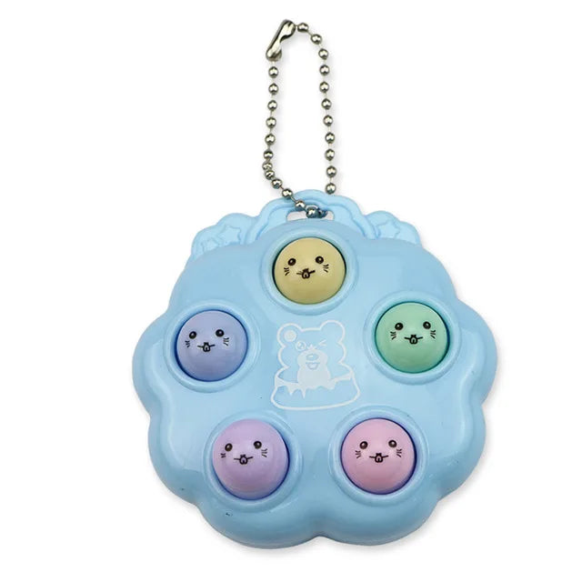 Fun Whack A Mole Keychains Decompression Fidget Toys Children Toys For Kids Simple Dimples Portable Fingertip Antistress Toys