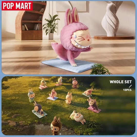 POP MART LABUBU THE MONSTERS Lazy Yoga Series Blind Box Toys Kawaii Anime Action Figure Caixa Caja Surprise Mystery Box Dolls