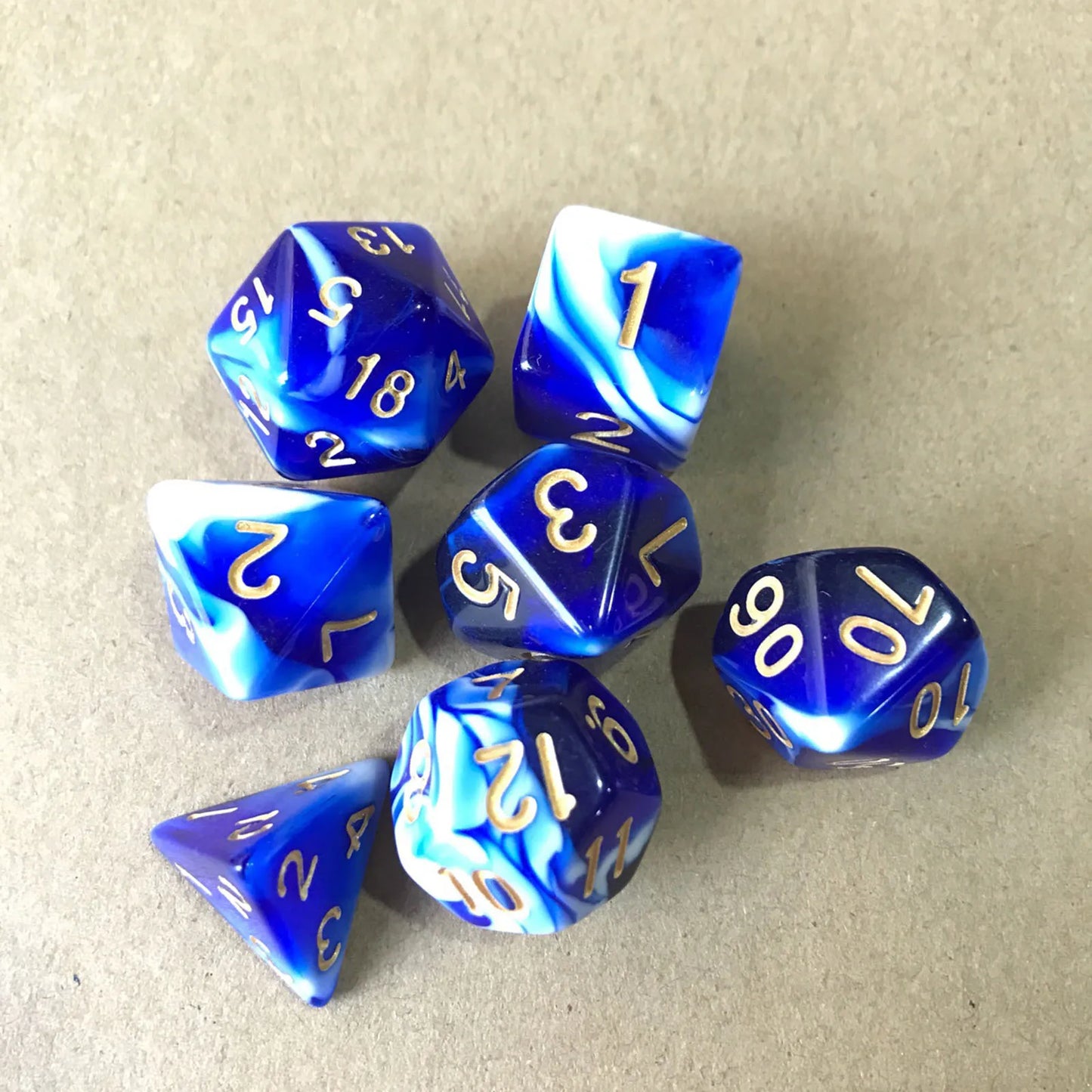 7/10Pcs Double-Colors Polyhedral Dices with Pouch Set D4, D6, D8, D12,D20, D10 for Board Game Role Playing Game Party
