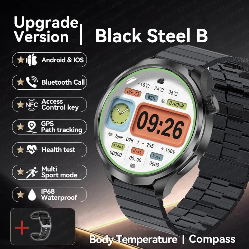 2024 New For HUAWEI Outdoor Sports Smart Watch Men AMOLED Screen NFC GPS Compass Heart rate Waterproof Bluetooth Call SmartWatch