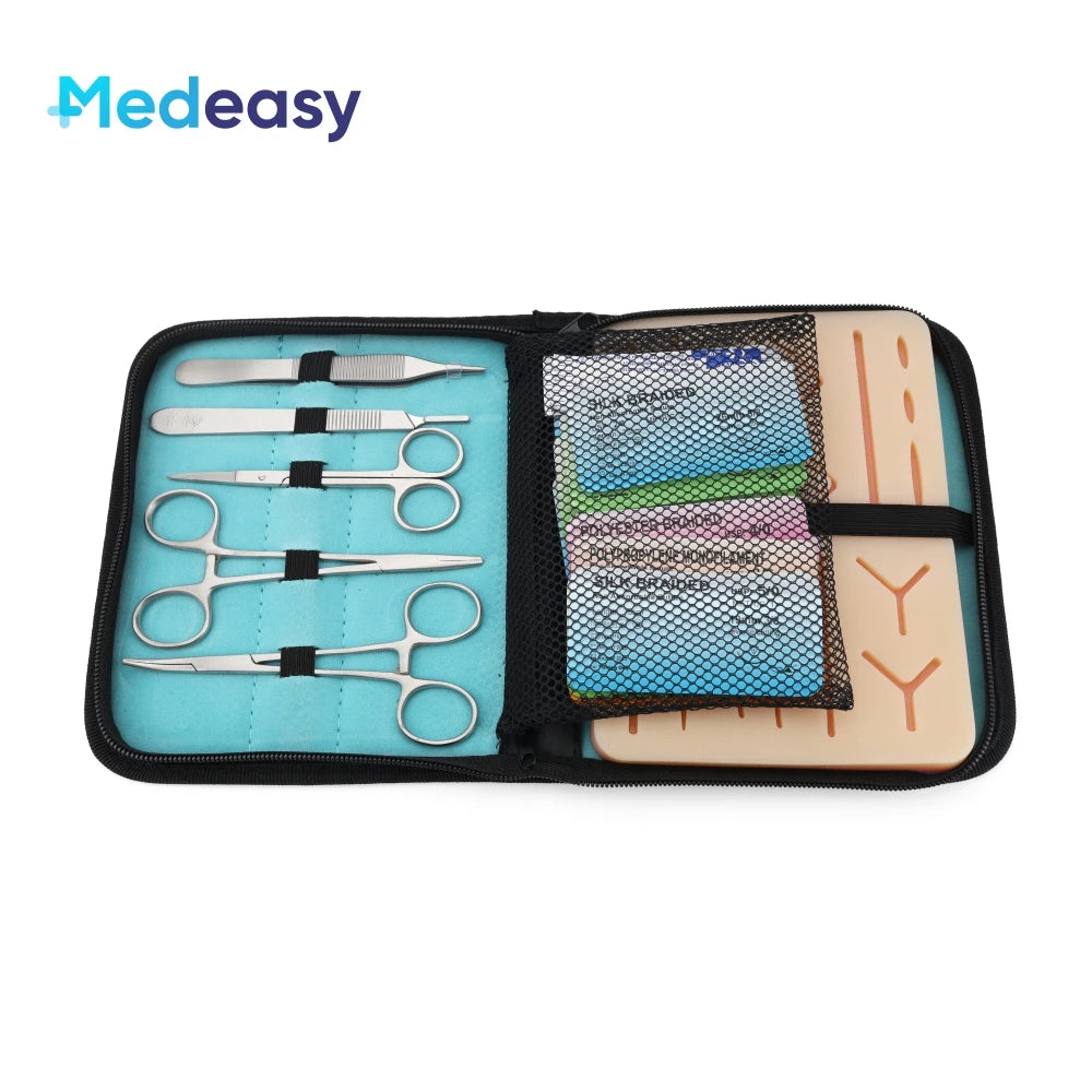Medical Students Suture Practice Kit Surgical Training with Skin Pad Model Tool Set Educational Teaching Equipment