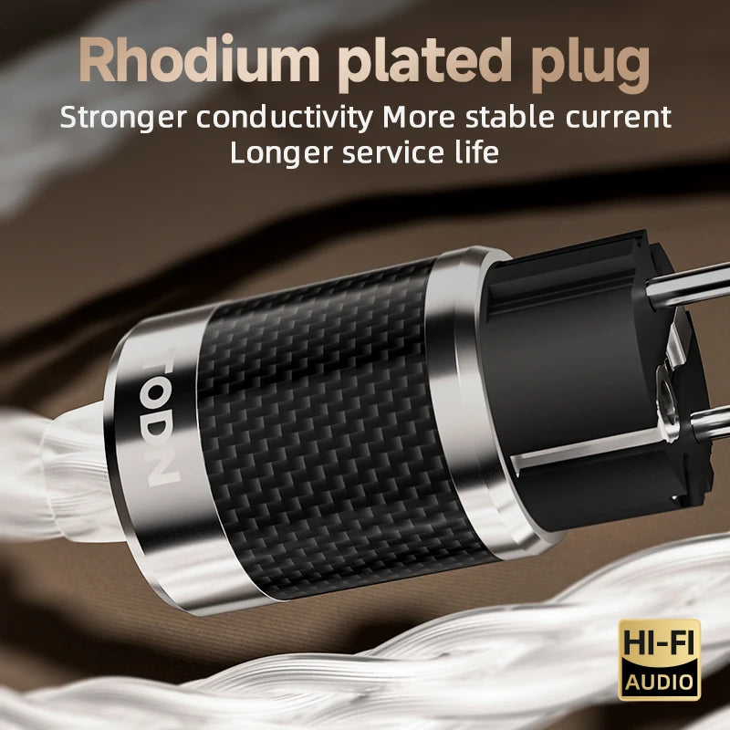 TODN hifi power cable Hi-end audio Cable EU/US /AU Silver plated OCC conductor for power filters dac Amplifier audiophile