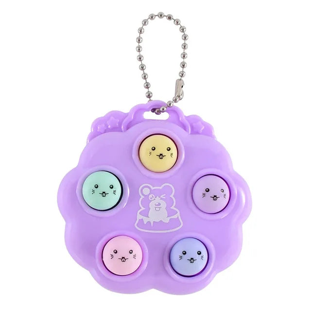 Fun Whack A Mole Keychains Decompression Fidget Toys Children Toys For Kids Simple Dimples Portable Fingertip Antistress Toys