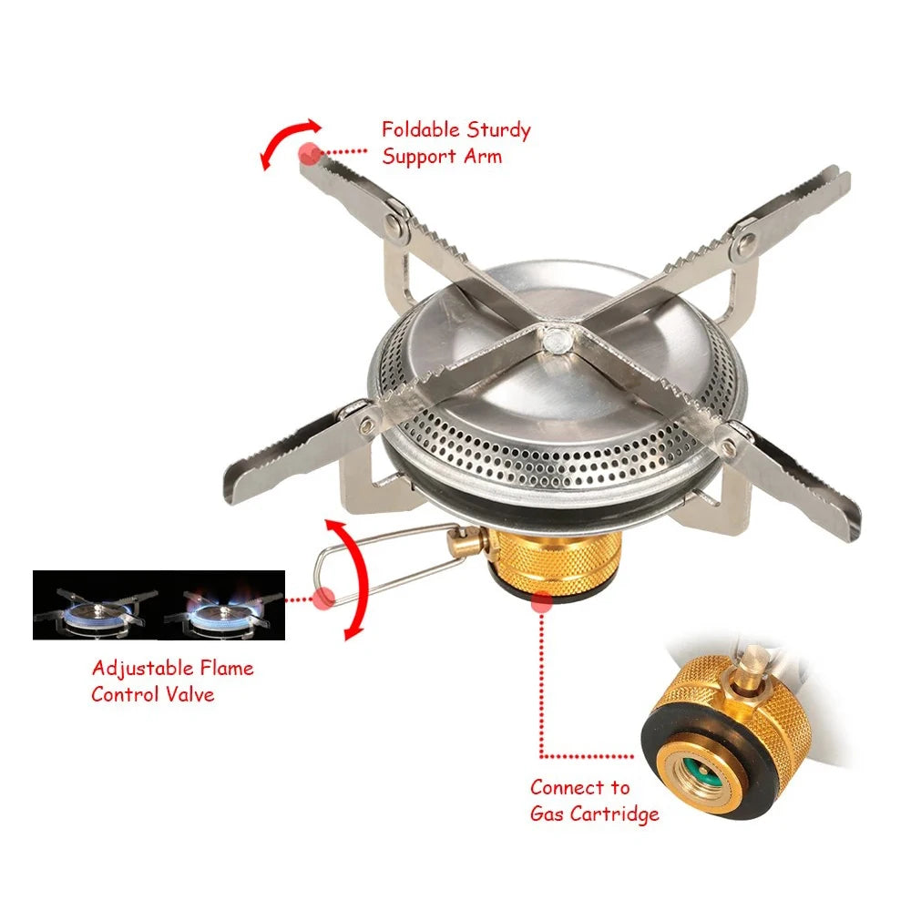 Outdoor Camping Gas Stove Ultralight Portable Stove Burner for Hiking Backpacking Picnic Cooking Stoves Furnace