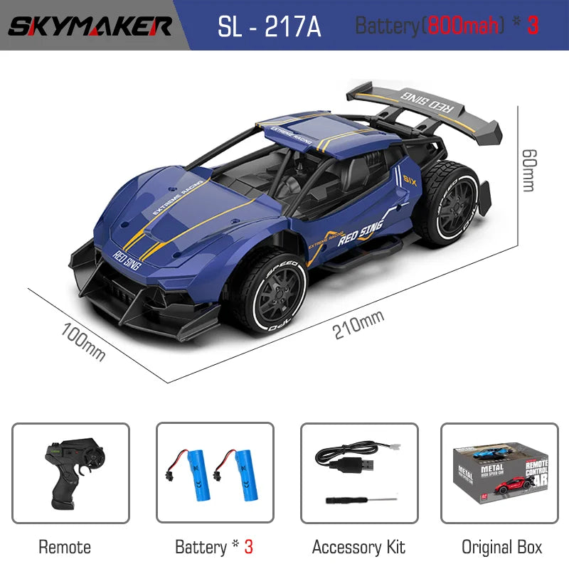 RC Metal Car Toys 1/24 2.4G High Speed Remote Control Mini Scale Model Vehicle Electric Metal RC Car Toys for Boys Children Gift