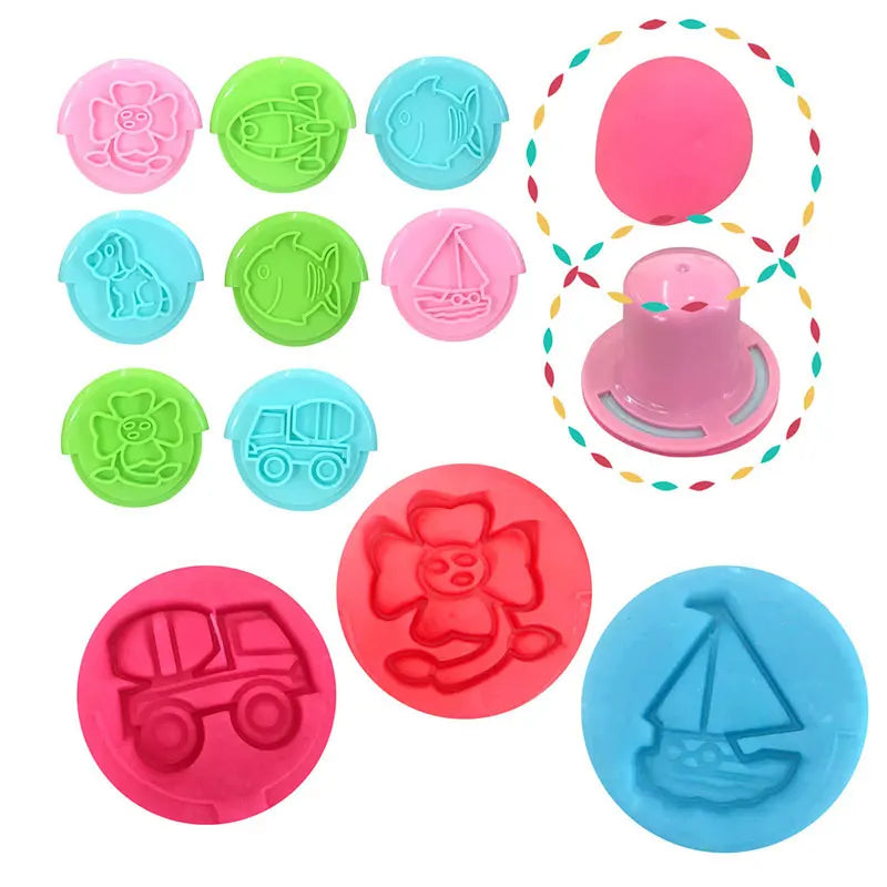 Children Dough Tool Set 3D Plastic Mold And Dough Clay Knife Mold Boys And Girls DIY Toy Cutting Roller And Game Accessories