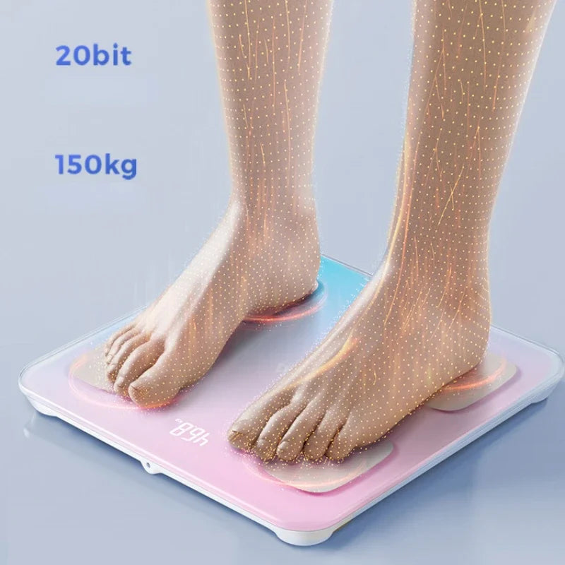 Smart Body Fat Scale:LED DisplayAPP IntegrationSmall Precision Electronic Scale for Health Tracking Bluetooth Weight Monitor.