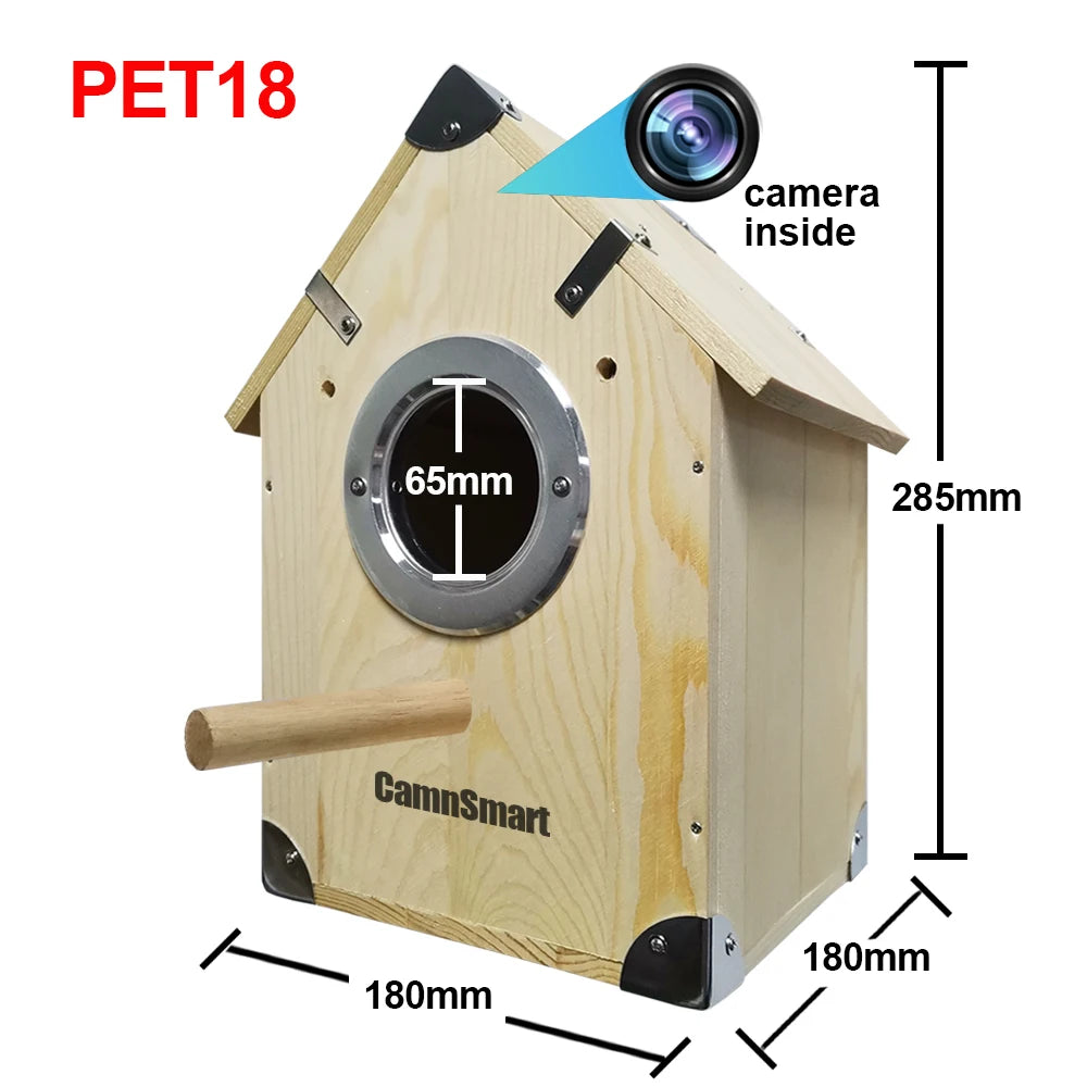 4MP Tuya Bird Houses WIFI Camera For Pet Birds Activity Remote View Watching Wild Natural Wooden Care Nest Box Day Night Vision