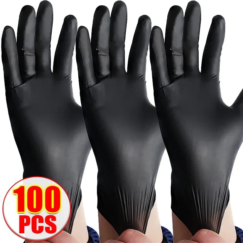 Disposable Black Nitrile Gloves Latex Free Waterproof Gloves for Kitchen Cooking Housework Cleaning Garden Pet Care Car Industry