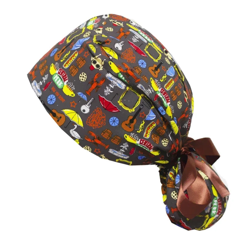 Operation Headgear Hat Nurse Cap Bandanna Printed Butterfly Hat Soft Breathable Surgical Cap Headwear Hospital Accessories