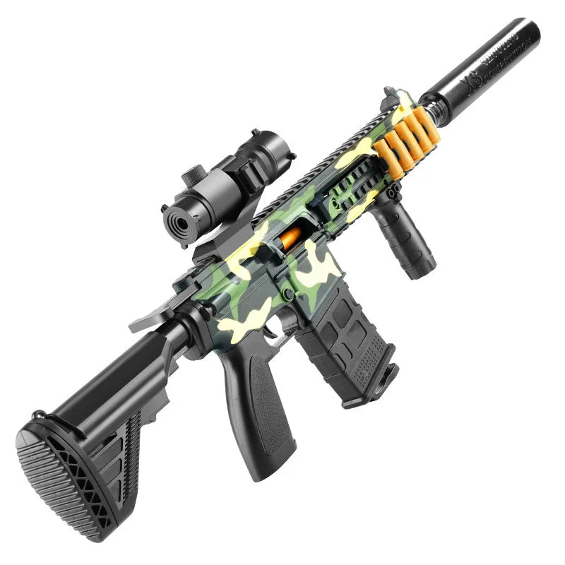 DIY Sniper Rifle Soft Bullets with Scope Manual Shell Ejection Toy Gun Outdoor Cs Game Prop Toy for Adult Boys Birthday Gift