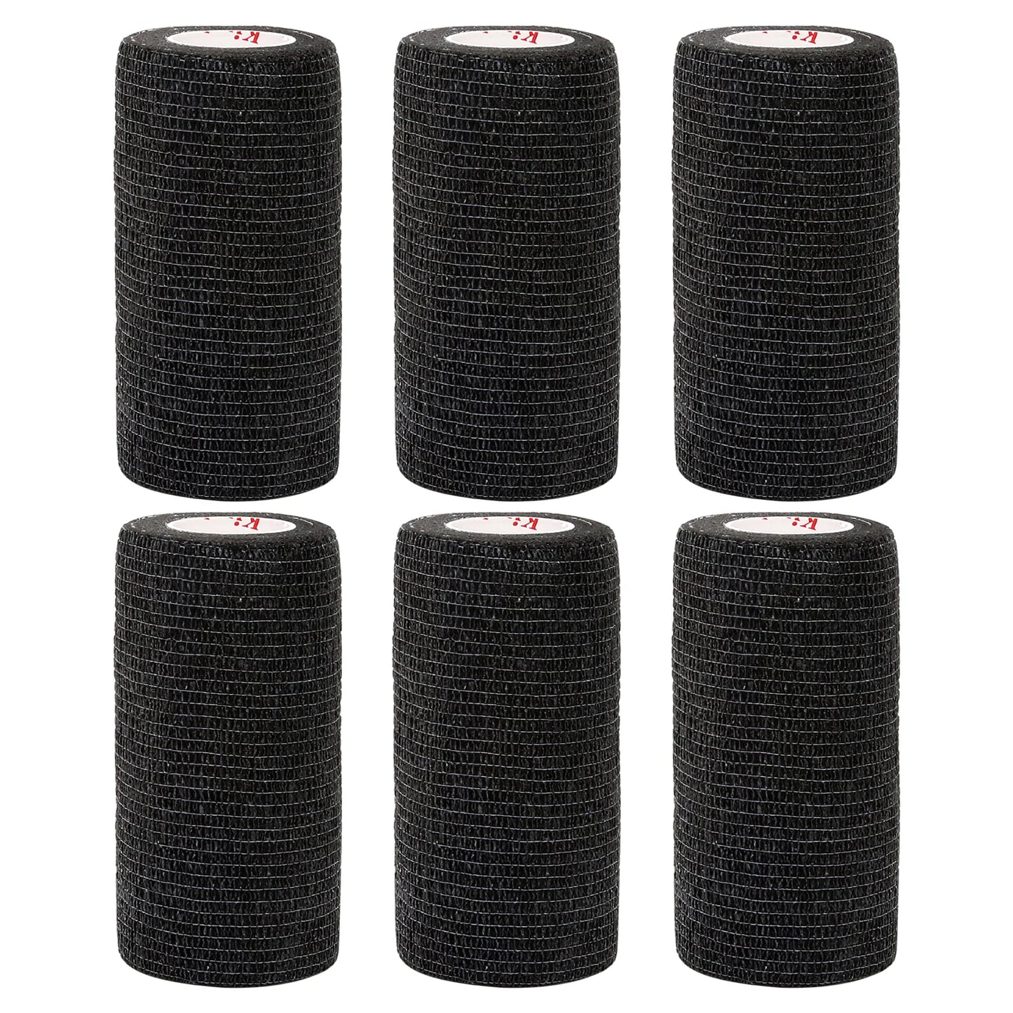24Rolls Kindmax Self Adhesive Bandage Black, Elastic Breathable Sports Non-woven Wrap Finger Tape For Wrist Ankle First Aid