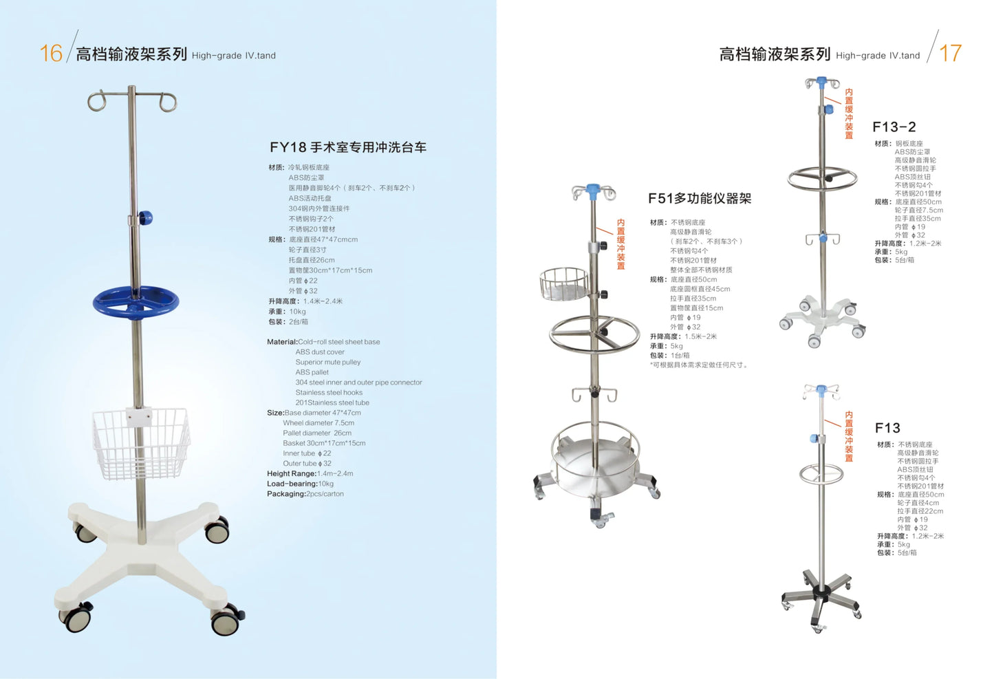 EU-IV533 Hospital Medical Folding Stand Collapsible IV Pole Stand With Bottle Rack And Tray