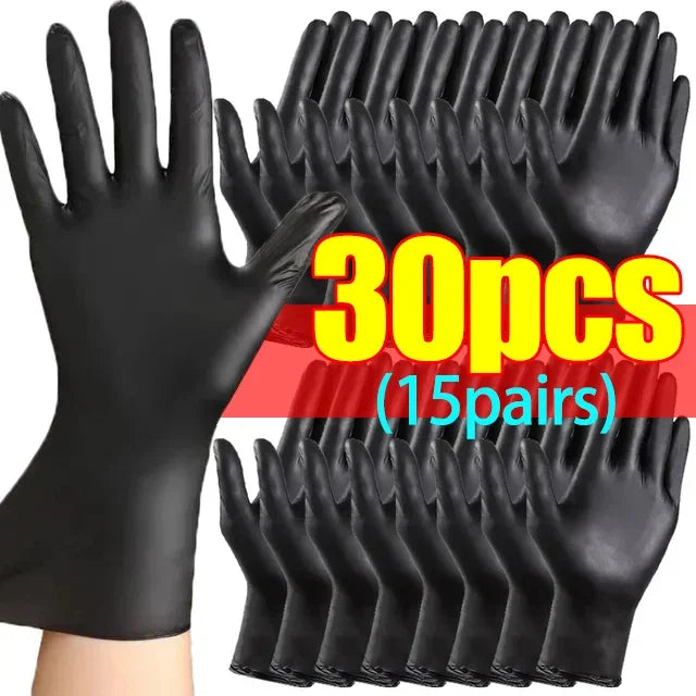 Black Nitrile PVC Gloves Strong Gloves Disposable for Housework Dish Washing Car Industry Gardening Pet Care Baking Cooking Tool
