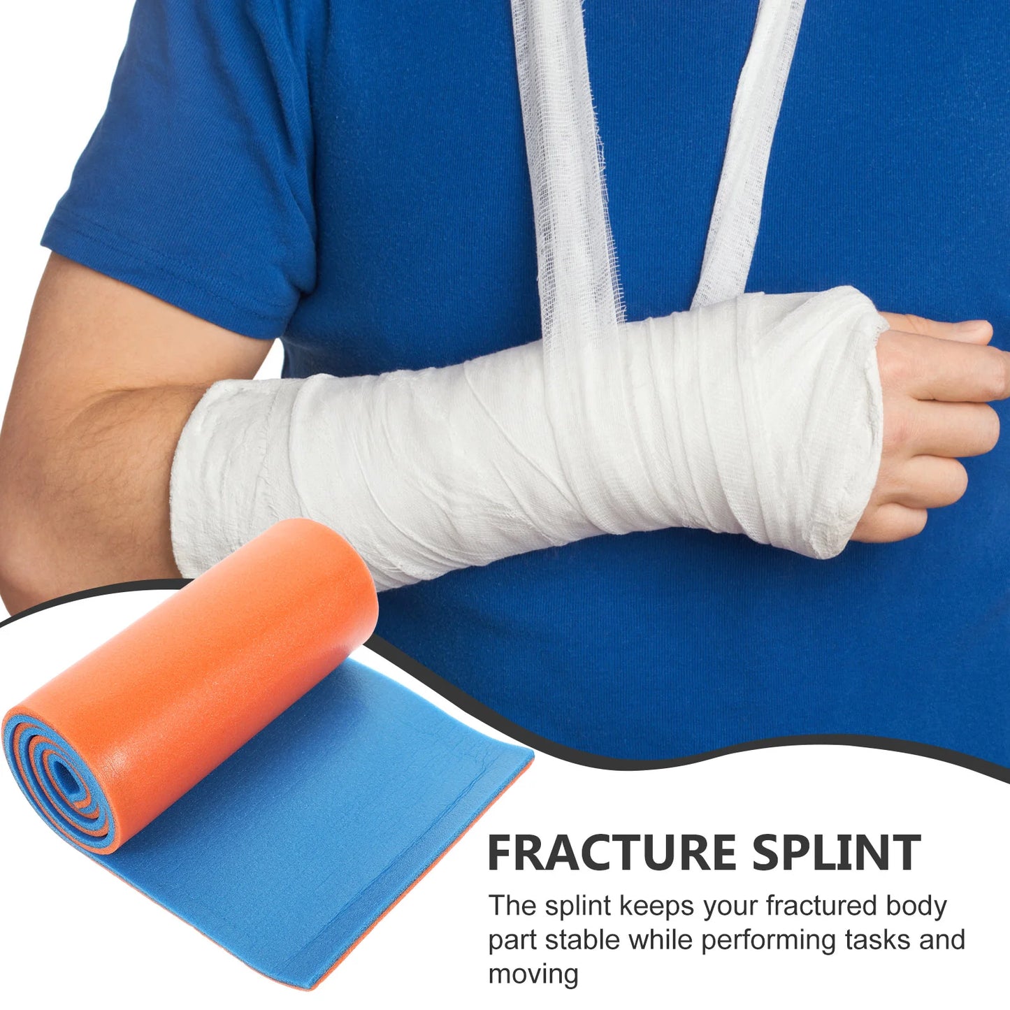 2 Pcs Emergency Medical Splint Fracture Fixing Polymer First Aid Supply Adjustable