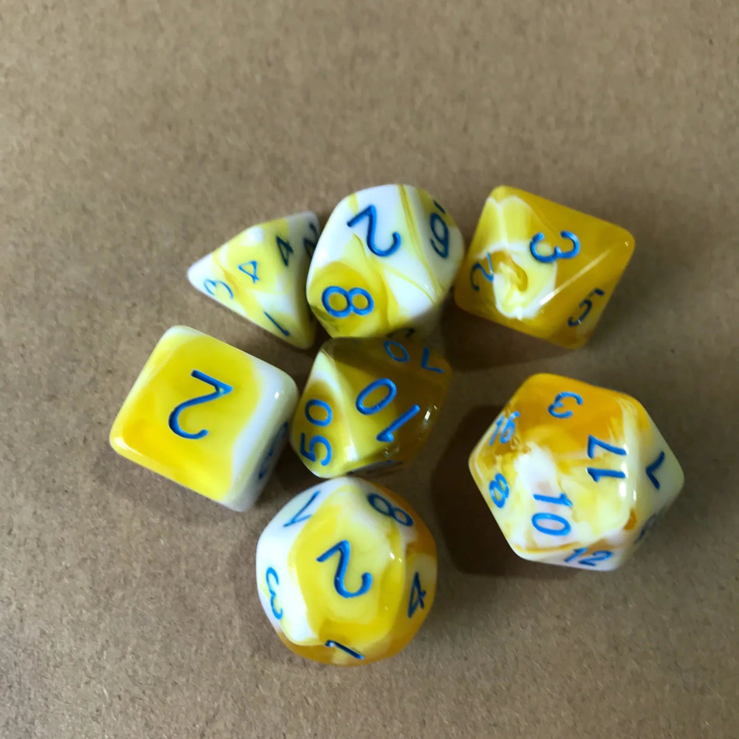 7/10Pcs Double-Colors Polyhedral Dices with Pouch Set D4, D6, D8, D12,D20, D10 for Board Game Role Playing Game Party