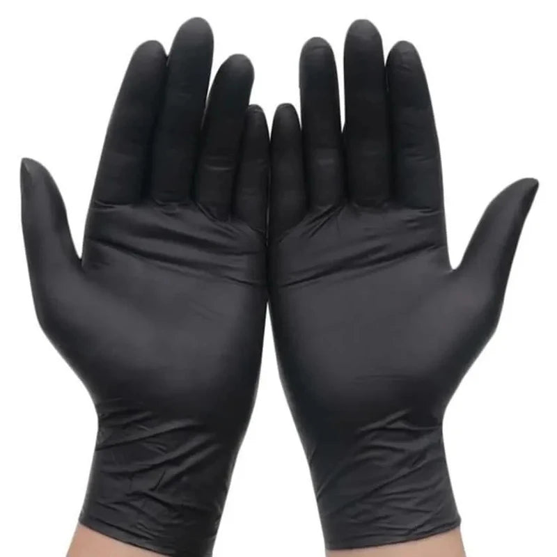 100 Pack Disposable Black Nitrile Gloves For Household Cleaning Work Safety Tools Gardening Gloves Kitchen Cooking Tools Tatto