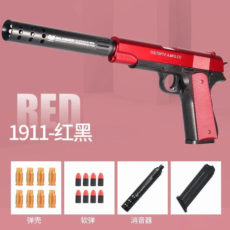 Shell Throwing Soft Bullet Airsoft Pistol Toy EVA Children Toy Gun Outdoor Combat Weapon Eat Chicken Pellet Gun Toy For Boy